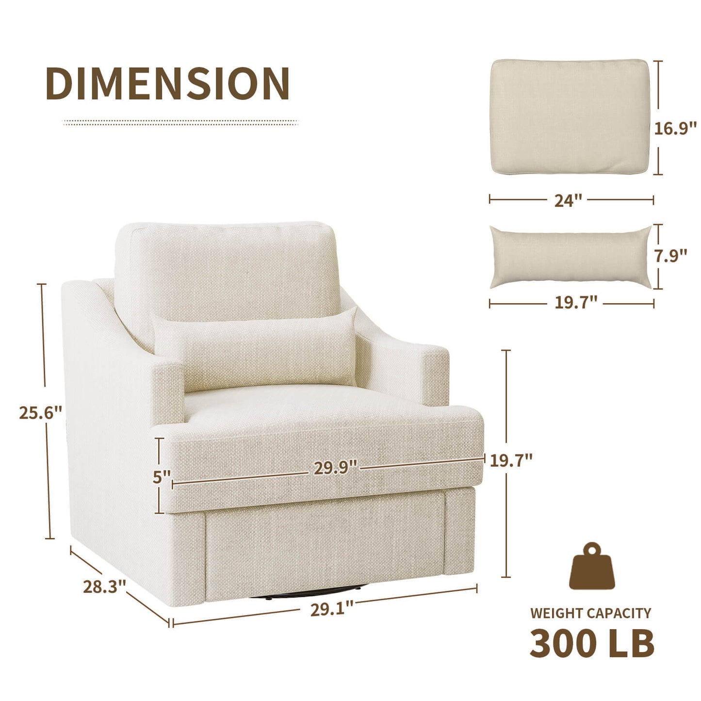 Meissalivve Modern Swivel Accent Chair for Living Room Bedroom