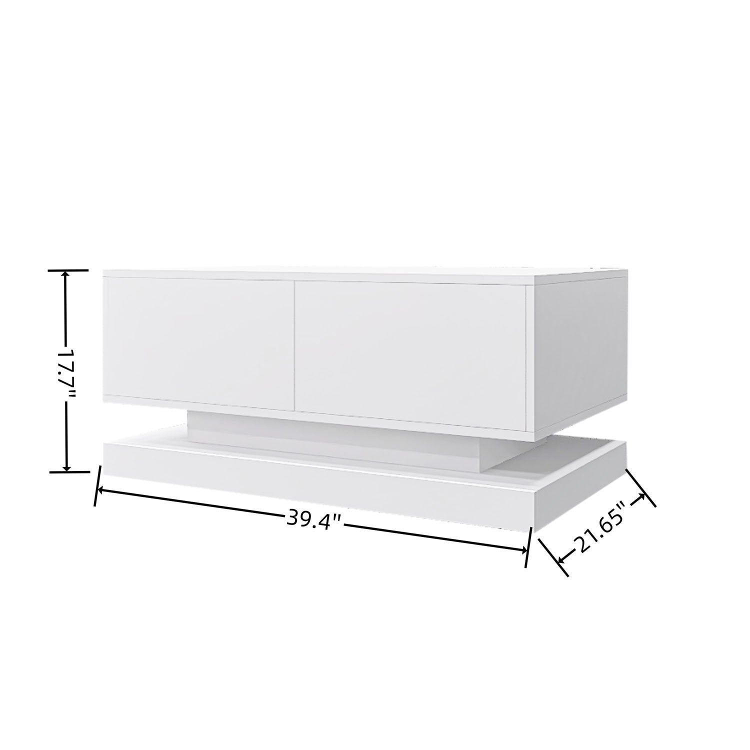 Coffee Table with 2 Drawers have RGB Led Light with Buletooth Control - Meissalivve