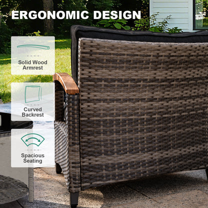 9 Piece Half-Moon Rattan Outdoor Patio Furniture Set  (YK-6016-A2)