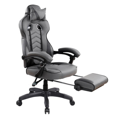 Gaming Racing Style Fully Reclining Executive Office Chair with Footrest - Meissalivve