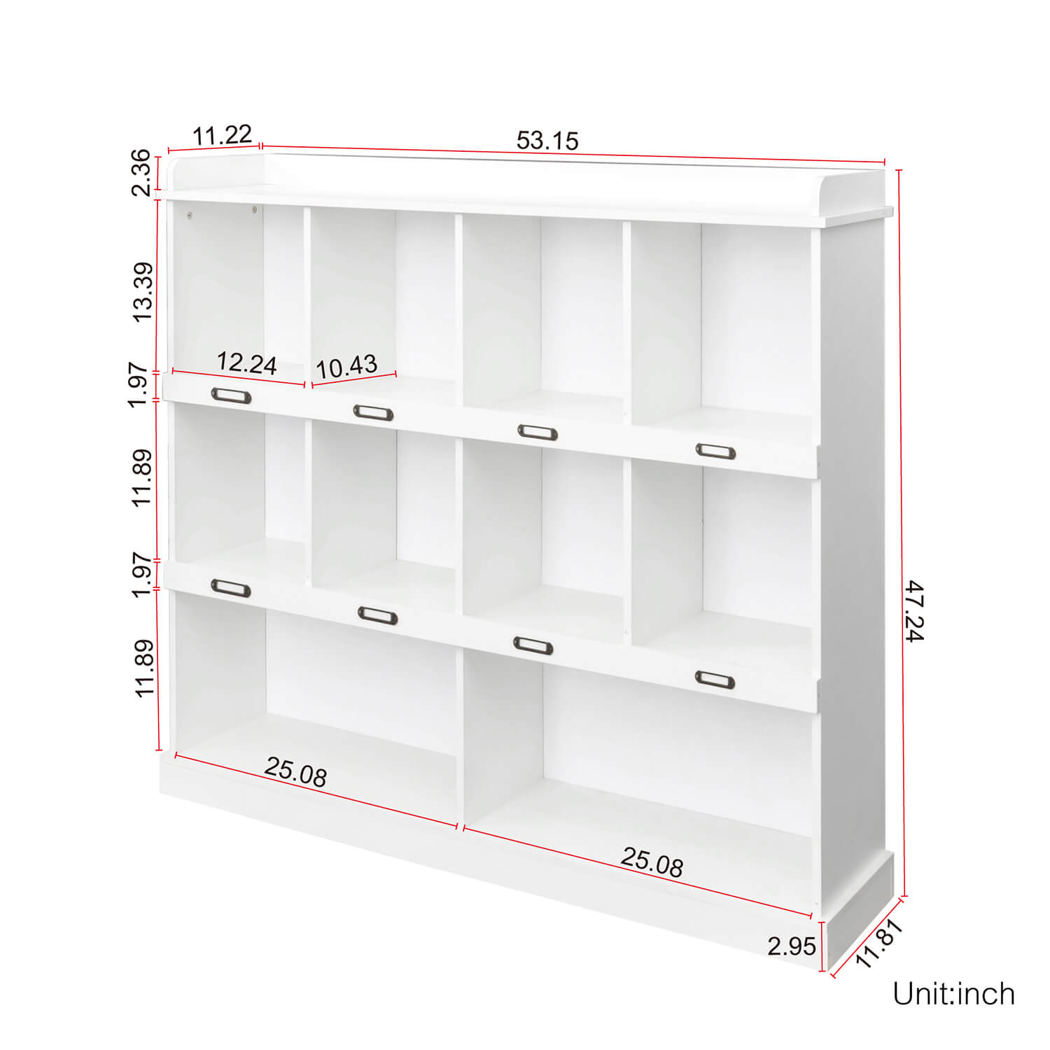 10-shelf Bookcase for Home and Office,White - Meissalivve