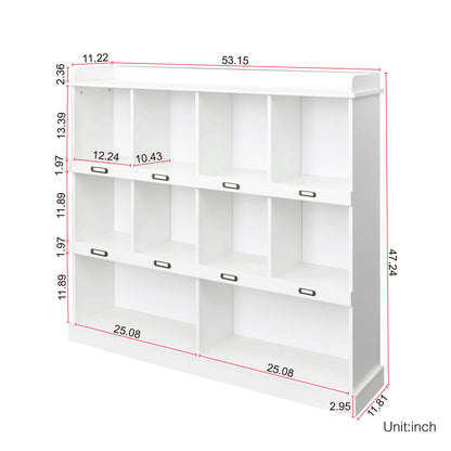 10-shelf Bookcase for Home and Office,White - Meissalivve