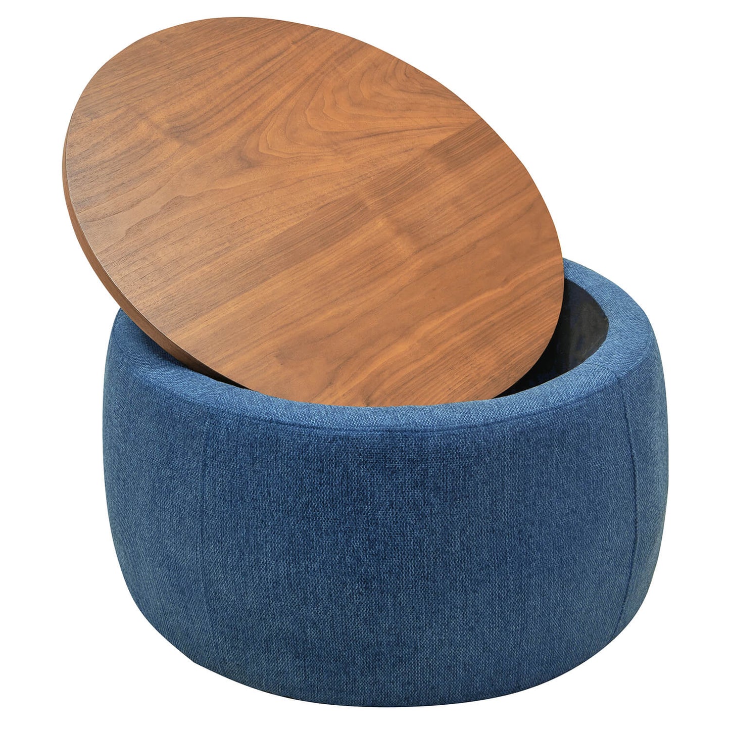 Round Storage Ottoman, 2 in 1 Function, Work as End table and Ottoman - Meissalivve