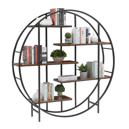 Round 5-Tier Metal Plant Stand bookcase storage rack, Display Stand. - Meissalivve