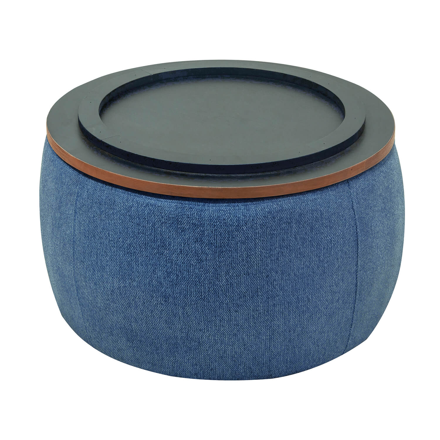 Round Storage Ottoman, 2 in 1 Function, Work as End table and Ottoman - Meissalivve