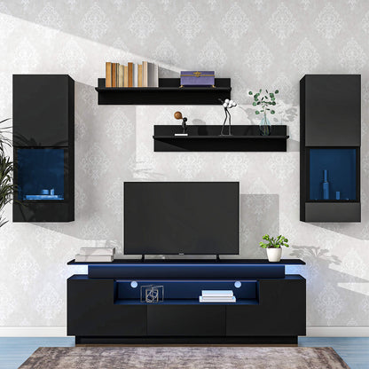 Modern and Stylish Functional TV stand with Color Changing LED Lights - Meissalivve