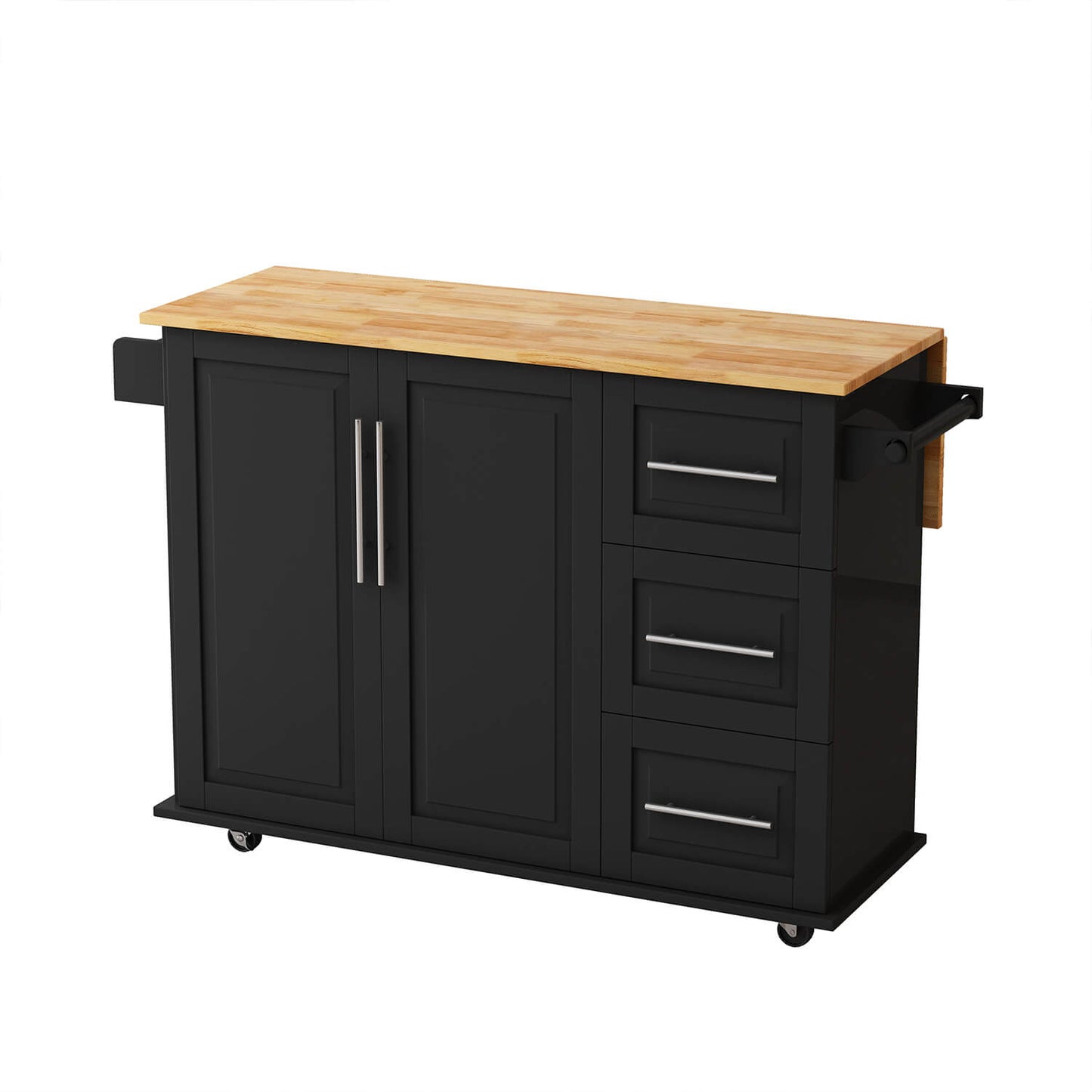 Multi-Functional Kitchen Island Cart with Door Cabinet and Drawers, White - Meissalivve