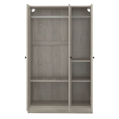 3-Door Shutter Wardrobe with shelves, White - Meissalivve