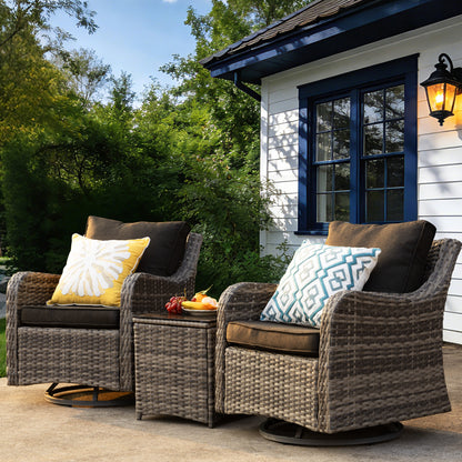 3 Pieces Patio Furniture Set, Wicker Patio Bistro Set  (YK-6013-B5)