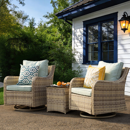 3 Pieces Patio Furniture Set, Wicker Patio Bistro Set  (YK-6013-B5)