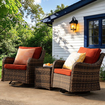 3 Pieces Patio Furniture Set, Wicker Patio Bistro Set  (YK-6013-B5)