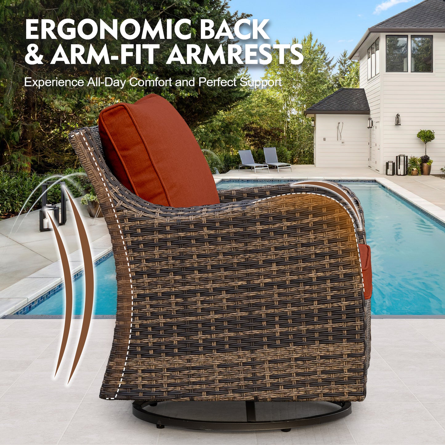 3 Pieces Patio Furniture Set, Wicker Patio Bistro Set  (YK-6013-B5)