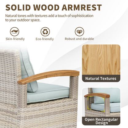 7 Pieces Patio Furniture Sets,  Outdoor Rattan Furniture Conversation Sets (YK-6015-C1)