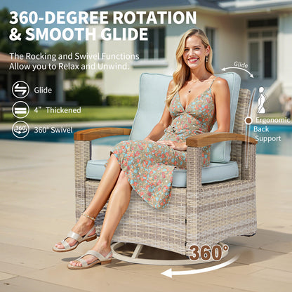 9 Piece Outdoor Half-Moon Sectional Patio Furniture Set with Dining Table  (YK-6016-B2)