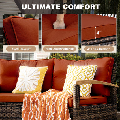 11 Piece Outdoor Half-Moon Sectional Patio Furniture Set  (YK-6016-A6)