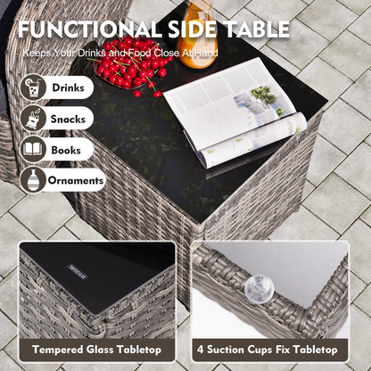 11 Piece Outdoor Half-Moon Sectional Patio Furniture Set  (YK-6016-A6)