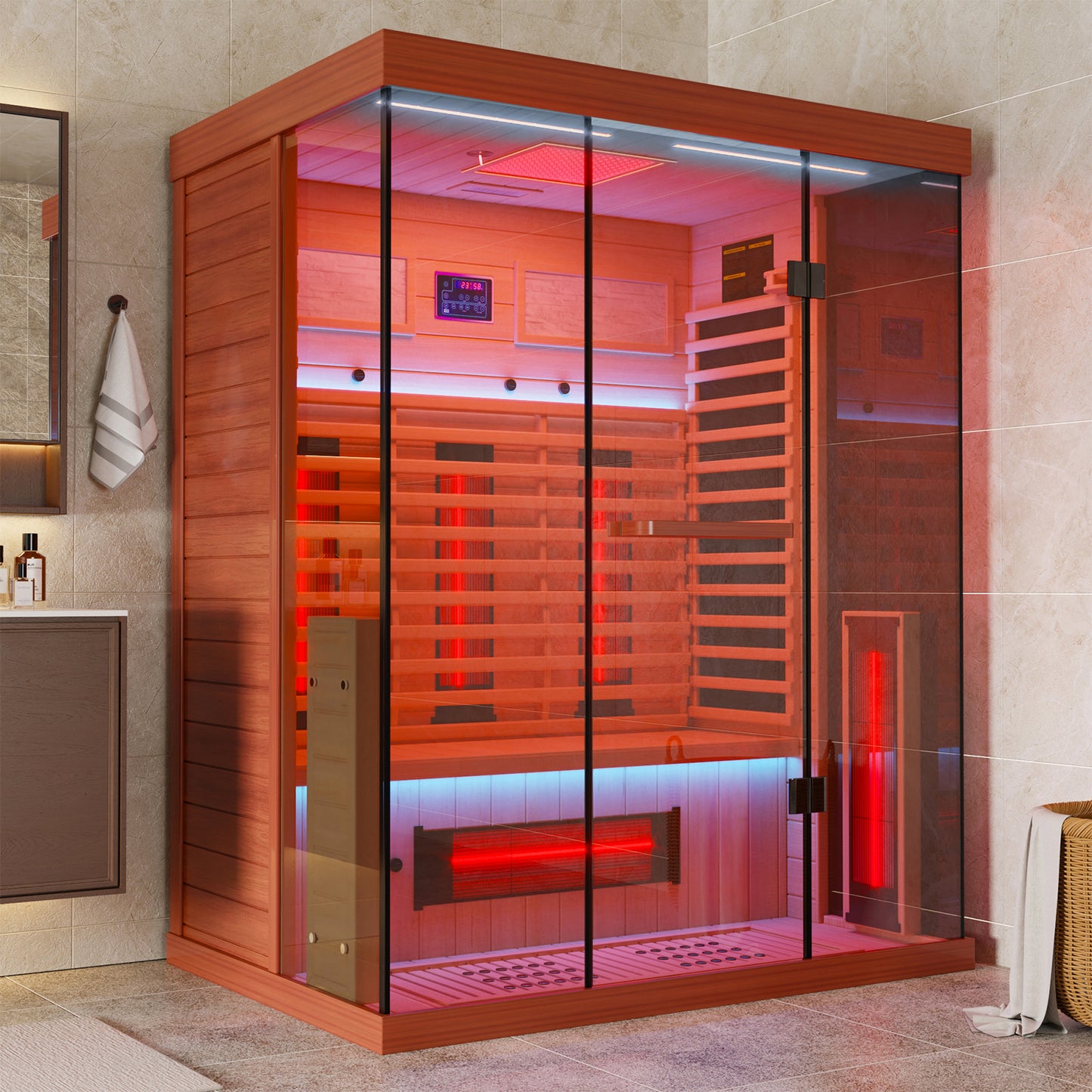 Full Spectrum Infrared Sauna Hemlock/Cedar Home Sauna - YK8001