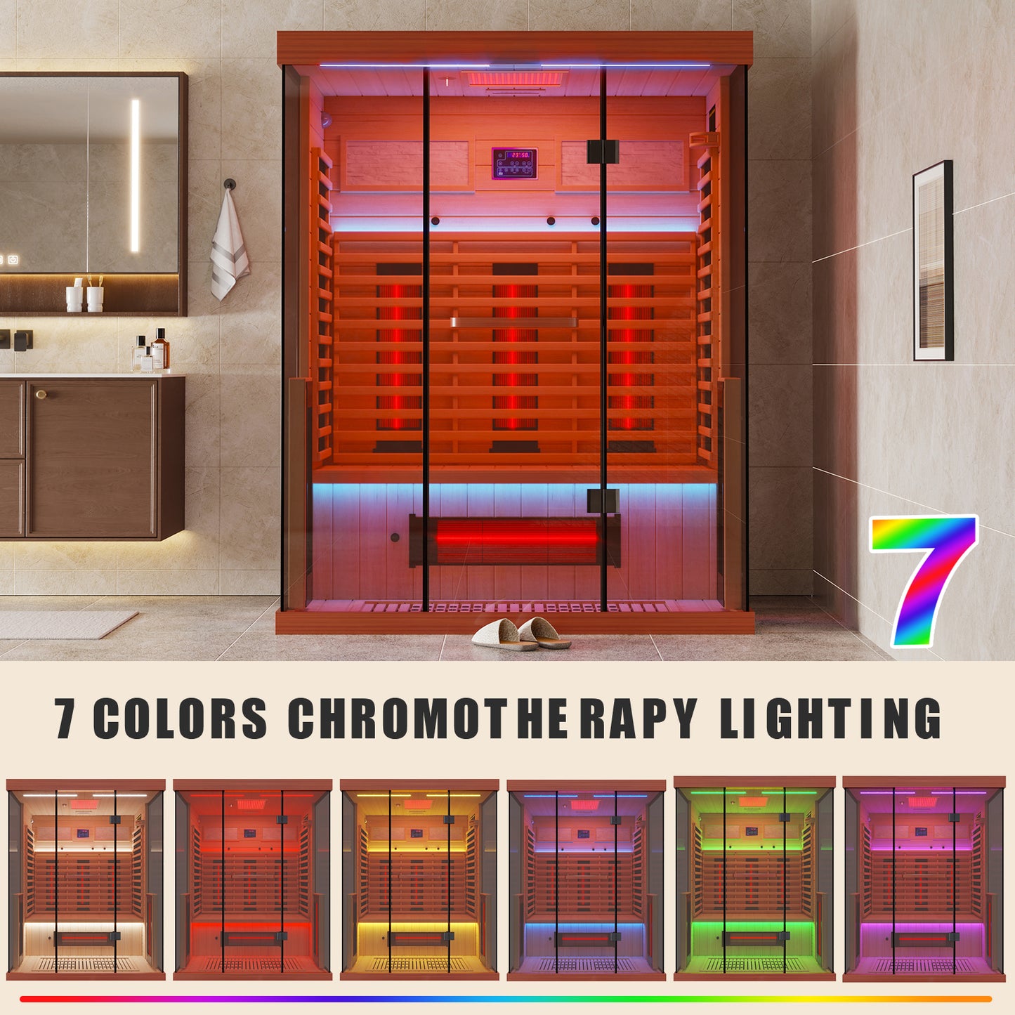 Full Spectrum Infrared Sauna Hemlock/Cedar Home Sauna - YK8001