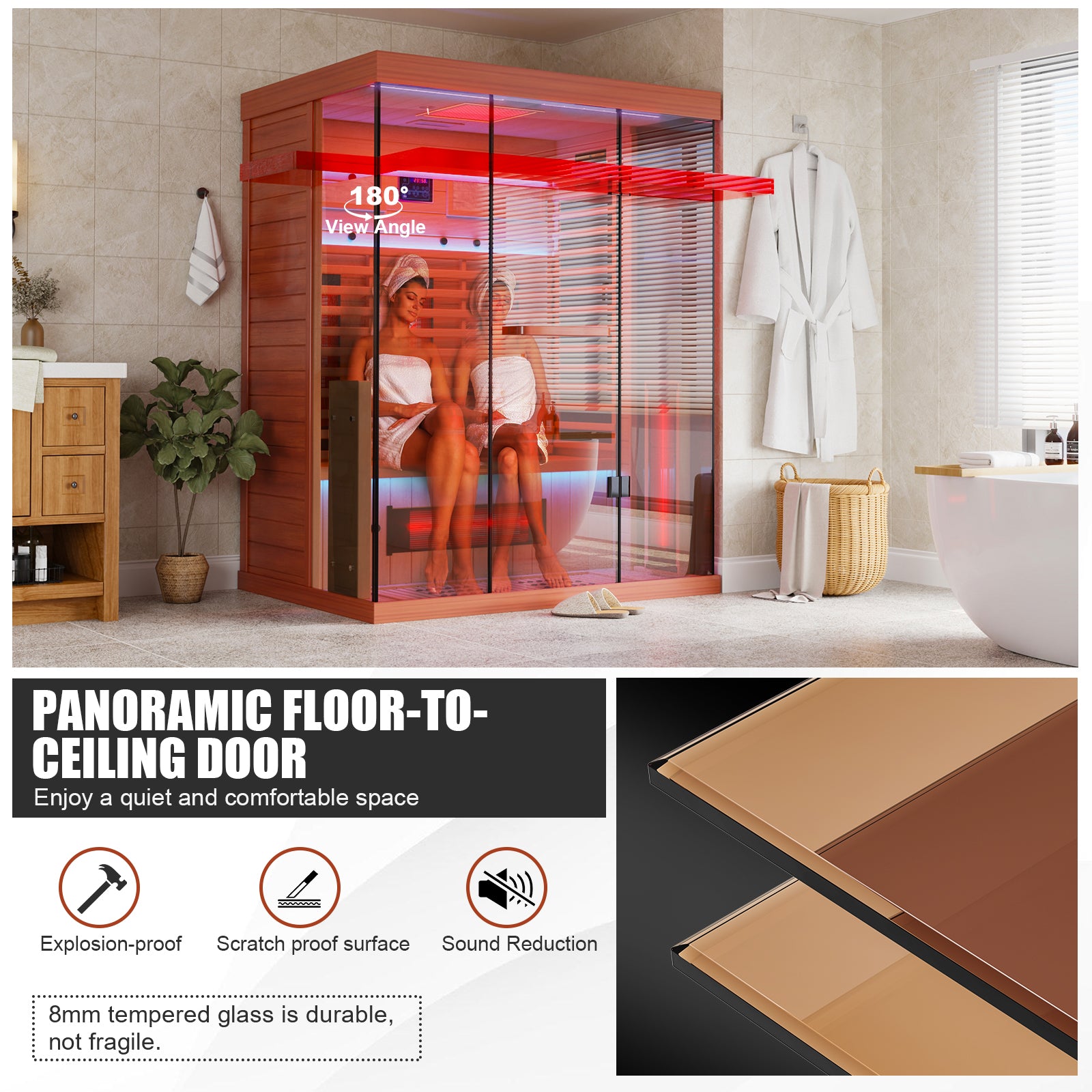 Full Spectrum Infrared Sauna Hemlock/Cedar Home Sauna - YK8001