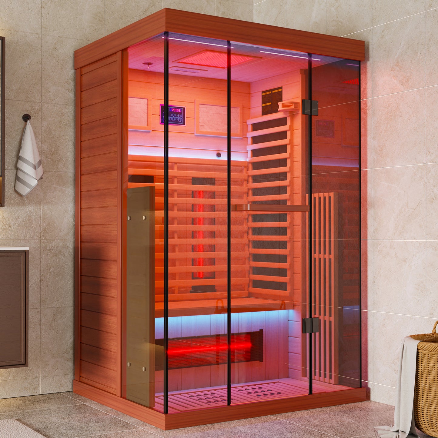 Full Spectrum Infrared Sauna Hemlock/Cedar Home Sauna - YK8001
