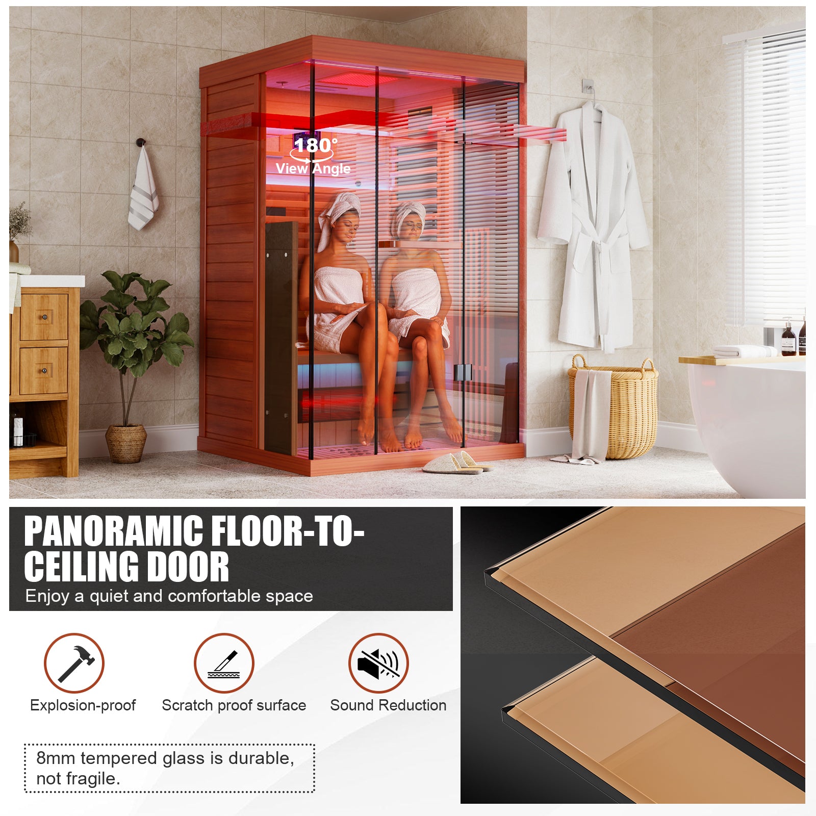マ*イ様 IE SAUNA Full Spectrum Infrared Sauna Hemlock/Cedar Home Sauna - YK8001