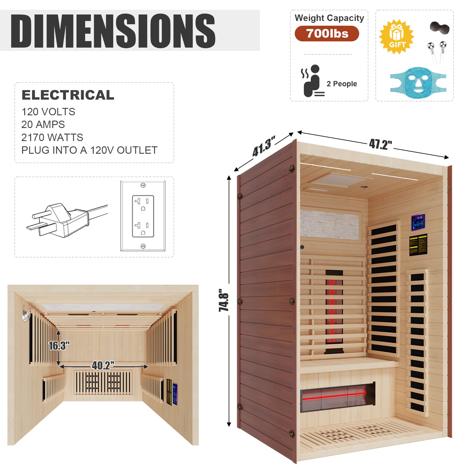 Full Spectrum Infrared Sauna for Home - YK8002 – Meissalivve