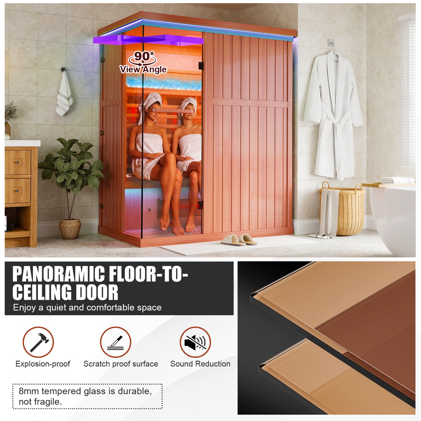 Full Spectrum Infrared Sauna Hemlock/Cedar Home Sauna - YK8005