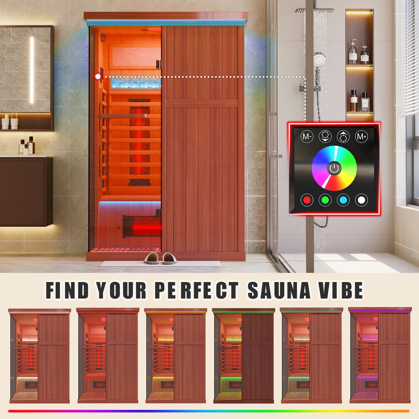 Full Spectrum Infrared Sauna Hemlock/Cedar Home Sauna - YK8005