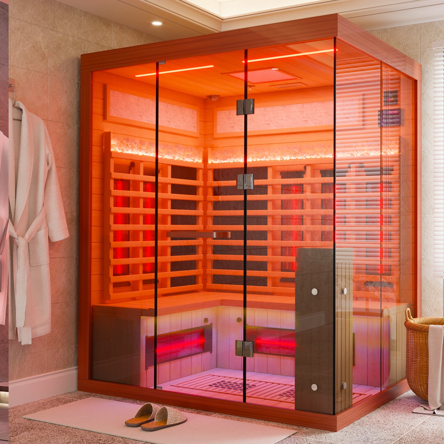 Full Spectrum Infrared Sauna Hemlock/Cedar Home Sauna - YK8006