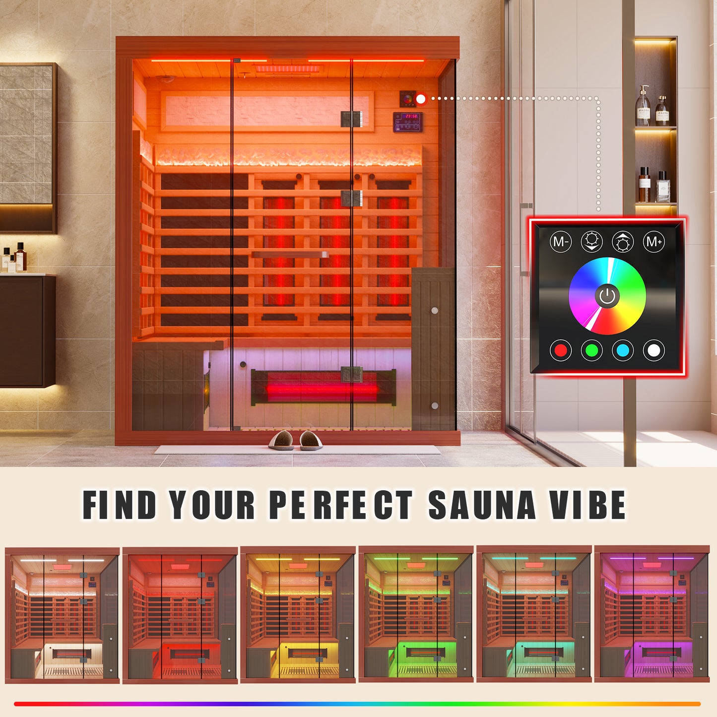 Full Spectrum Infrared Sauna Hemlock/Cedar Home Sauna - YK8006