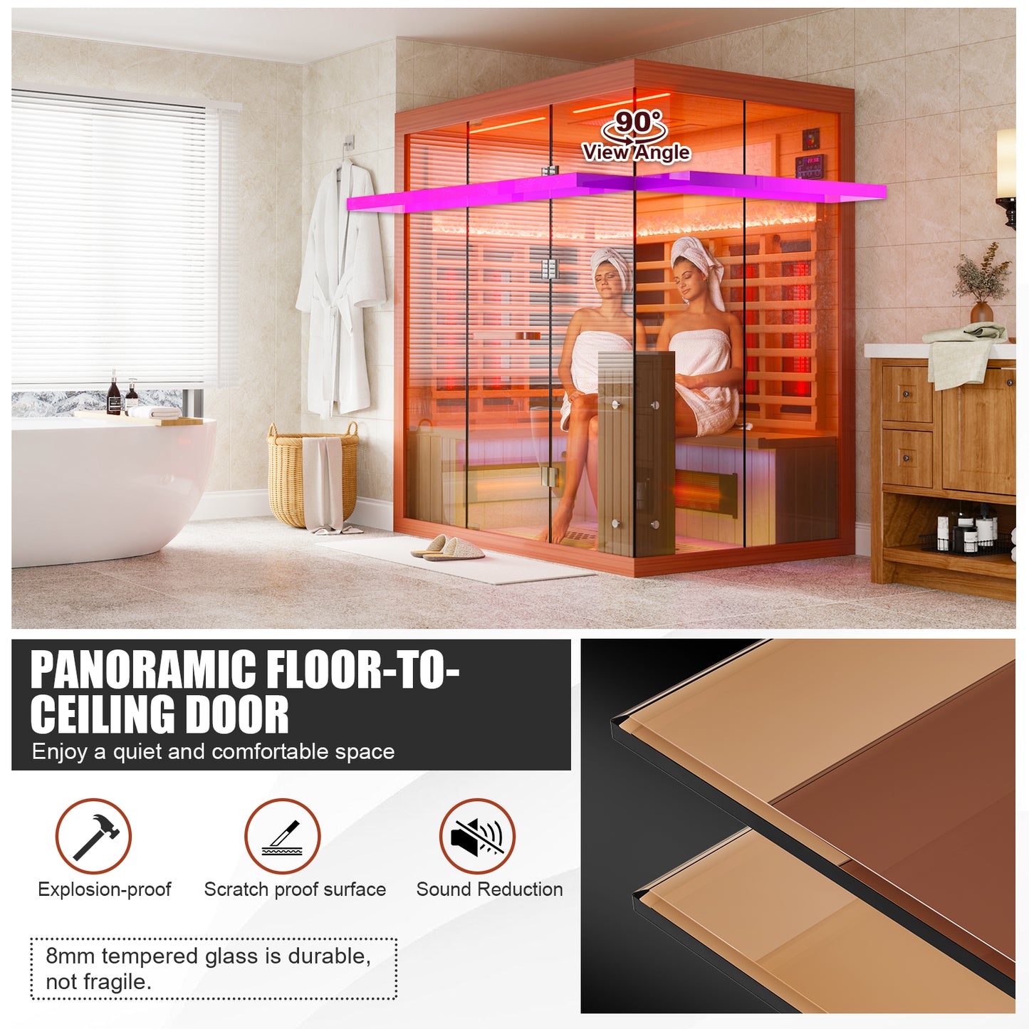 Full Spectrum Infrared Sauna Hemlock/Cedar Home Sauna - YK8006