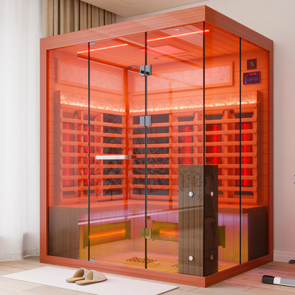 Full Spectrum Infrared Sauna Hemlock/Cedar Home Sauna - YK8006