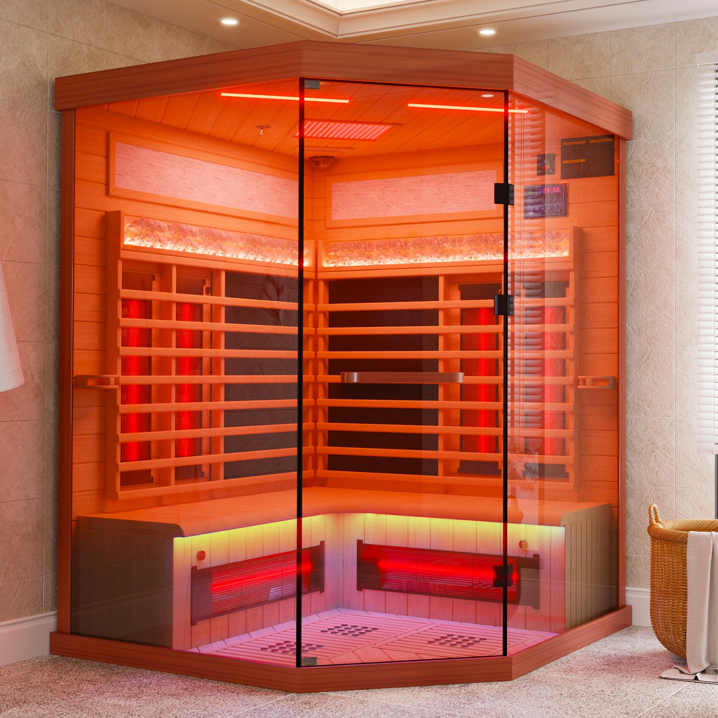 Full Spectrum Infrared Sauna Hemlock/Cedar Home Sauna - YK8007