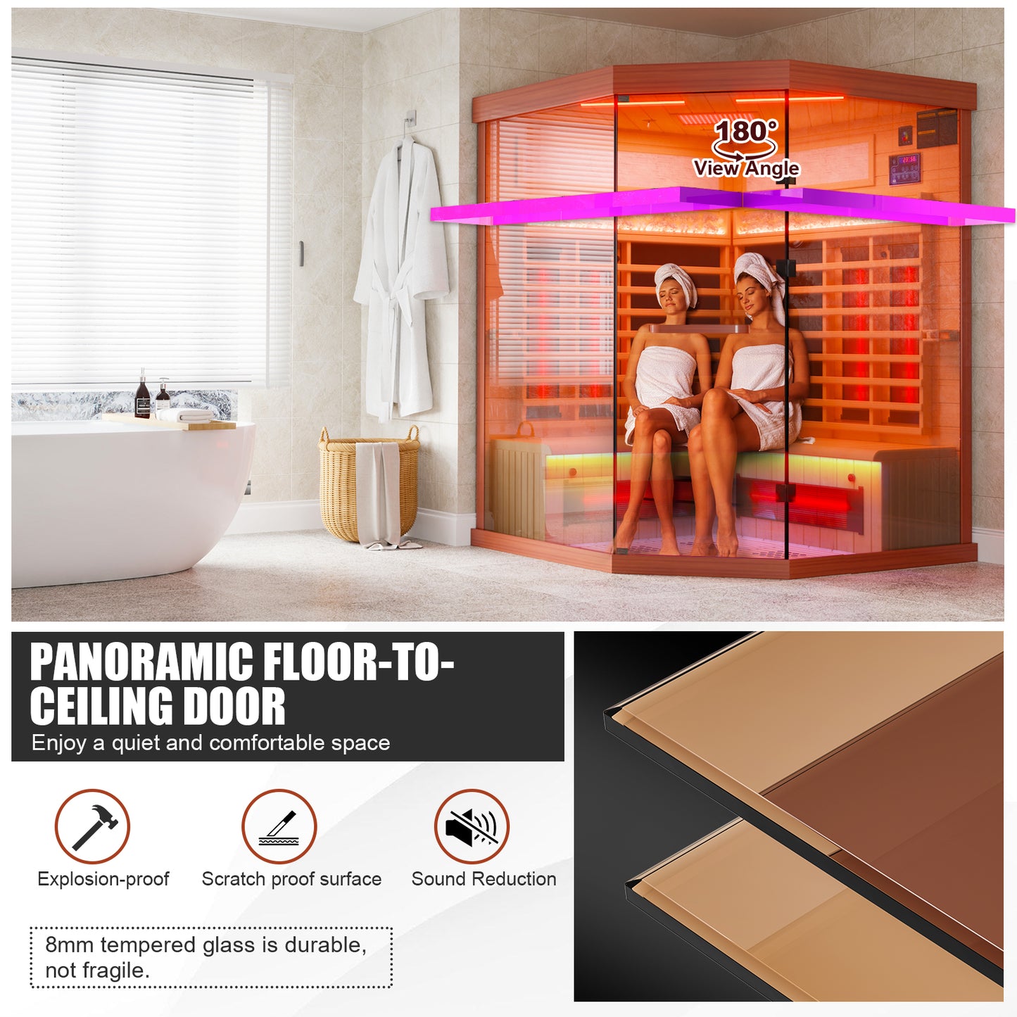 Full Spectrum Infrared Sauna Hemlock/Cedar Home Sauna - YK8007