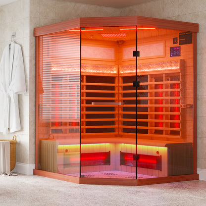 Full Spectrum Infrared Sauna Hemlock/Cedar Home Sauna - YK8007