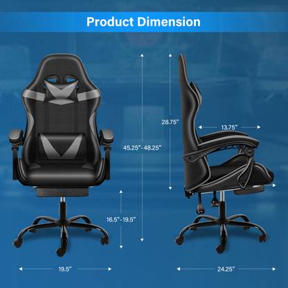 Recliner Gaming Office High Back Computer Ergonomic Chair with footrest - Meissalivve